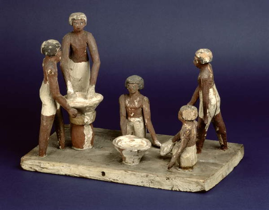 Detail of Model of five men brewing by Egyptian 11th Dynasty