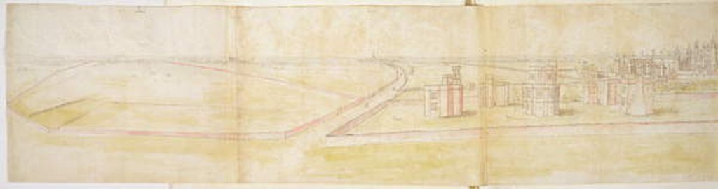 Detail of Hampton Court Palace from the North, c.1544 by Anthonis van den Wyngaerde