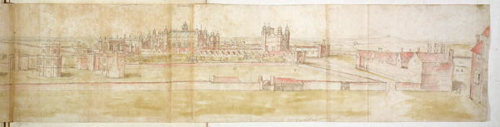 Detail of Hampton Court Palace from the North, c.1544 by Anthonis van den Wyngaerde