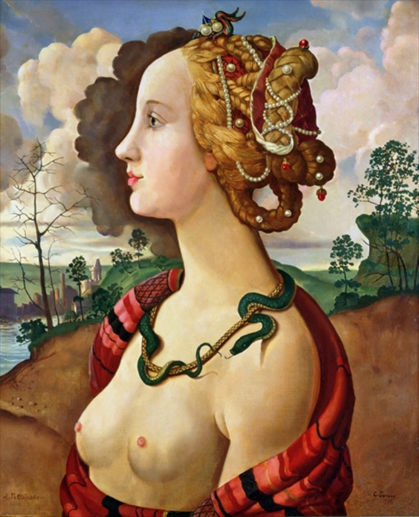 Detail of Copy of 'Portrait of Simonetta Vespucci', by Piero di Cosimo by Konstantin Andreevic Somov