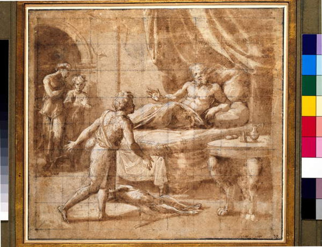 Detail of Esau claiming Isaac's Blessing by Raphael