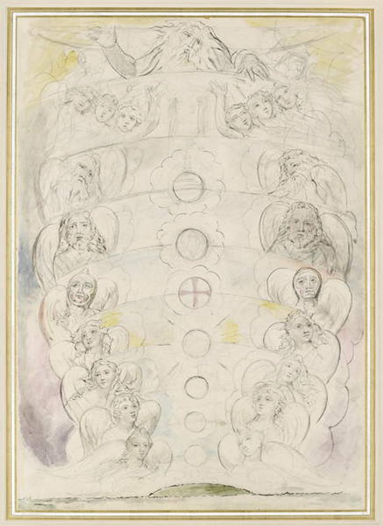 Detail of The Deity, from whom proceed the Nine Spheres by William Blake
