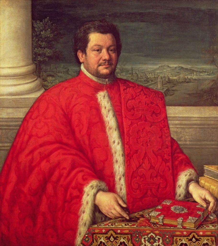 Detail of Portrait of a Procurator of St. Mark by Leandro da Ponte Bassano