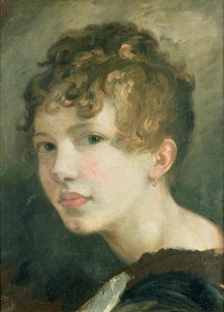 Detail of Portrait of Miss H.M. de Cardonnel Lawson, 19th century by Thomas Barker of Bath