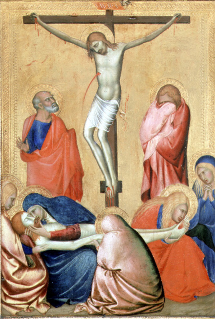 Detail of The Crucifixion and the Lamentation by Barna da Siena
