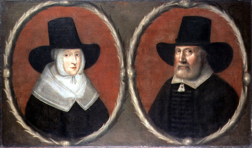 Detail of John Tradescant the Elder and his Wife Elizabeth, 1656 by English School