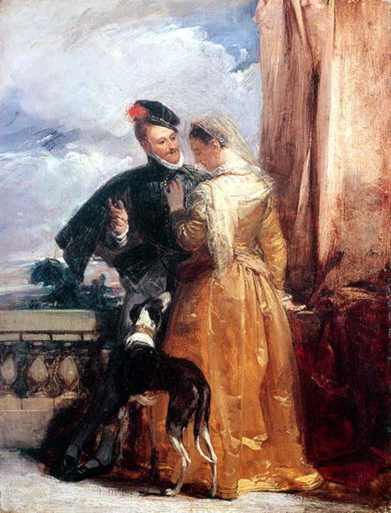 Detail of Amy Robsart and Robert Dudley, Earl of Leicester c.1827 by Richard Parkes Bonington