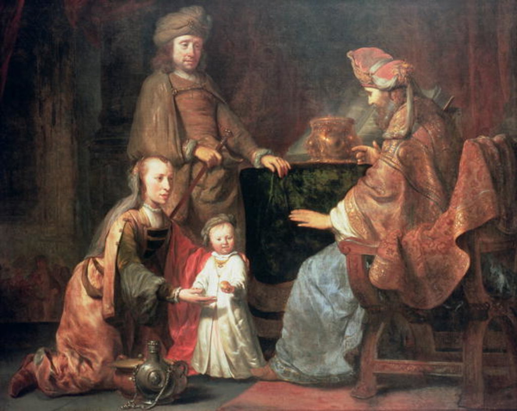 Detail of The Infant Samuel Brought by Hannah to Eli, 17th century by Gerbrandt van den Eeckhout