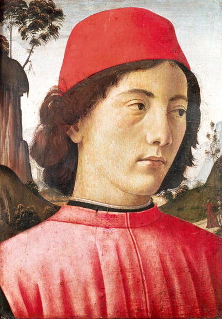 Detail of Portrait of a Young Man, 15th century by Domenico Ghirlandaio