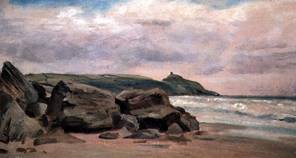 Detail of View towards Rame Head, Cornwall, 19th century by Lionel Constable
