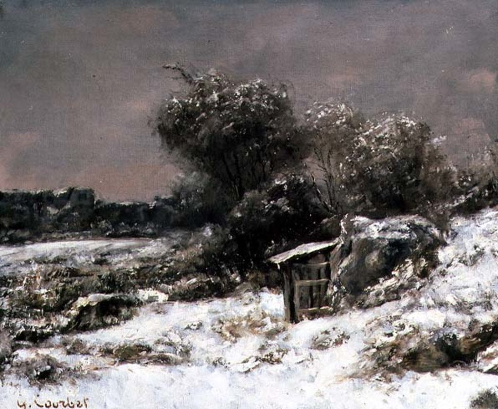 Detail of Winter Scene, 19th century by Gustave Courbet