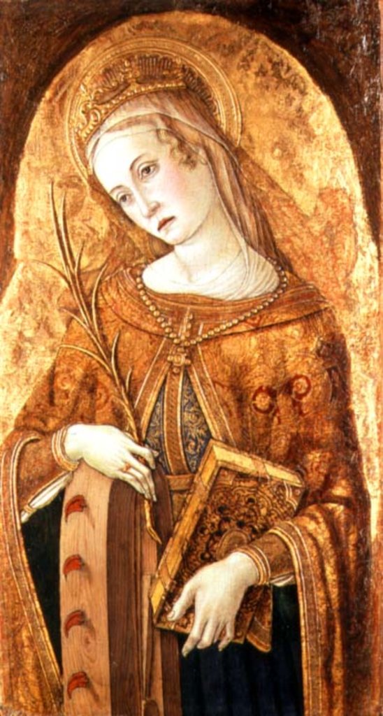 Detail of St. Catherine of Alexandria, 15th century by Vittorio Crivelli