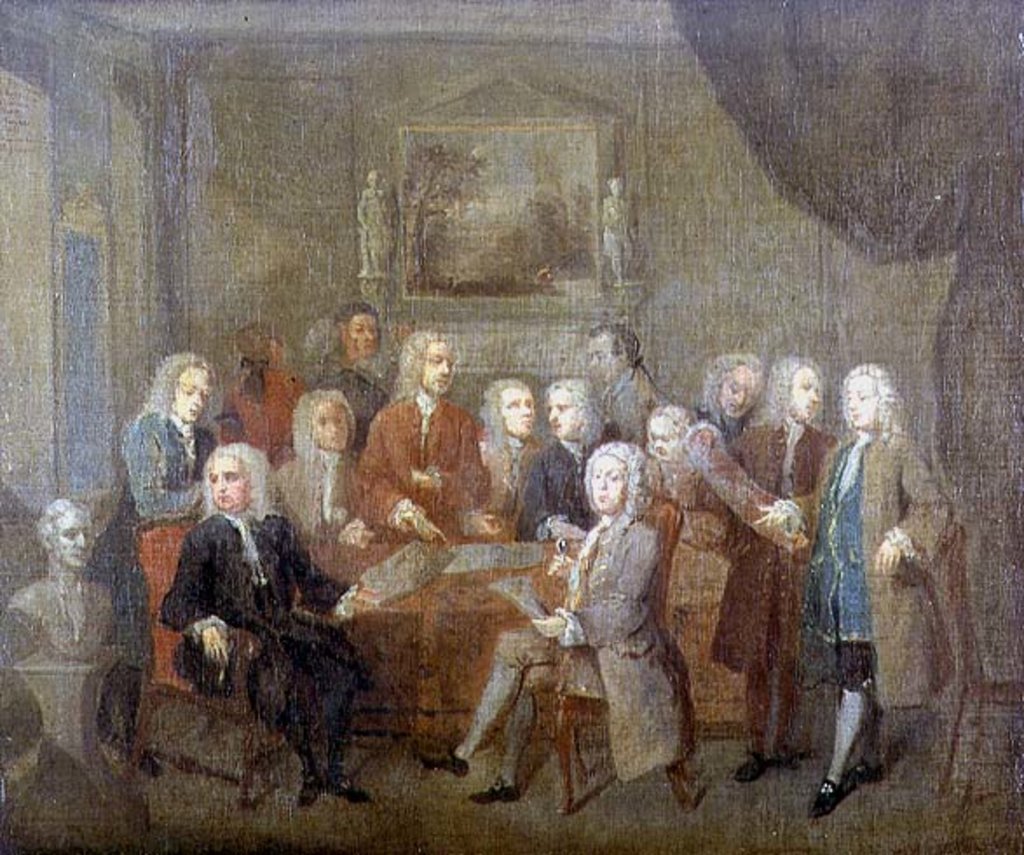 Detail of An Assembly of Virtuosi, 18th century by Gawen Hamilton