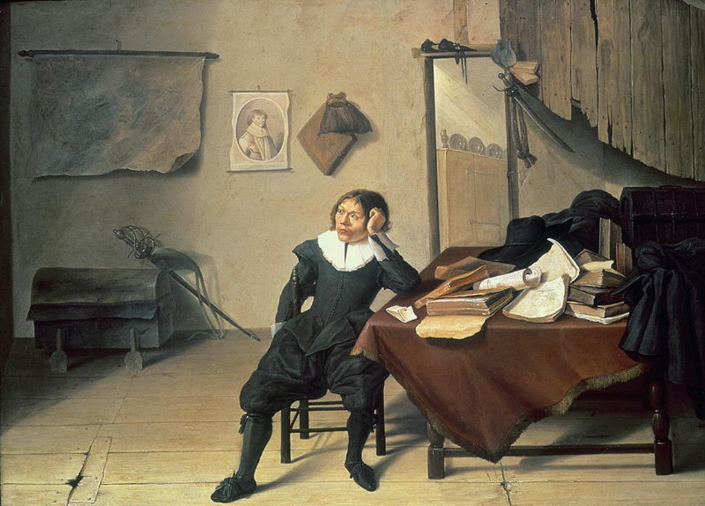 Detail of Interior of a Room with a Man Seated at a Table, 17th century by Jan Davidsz. de Heem