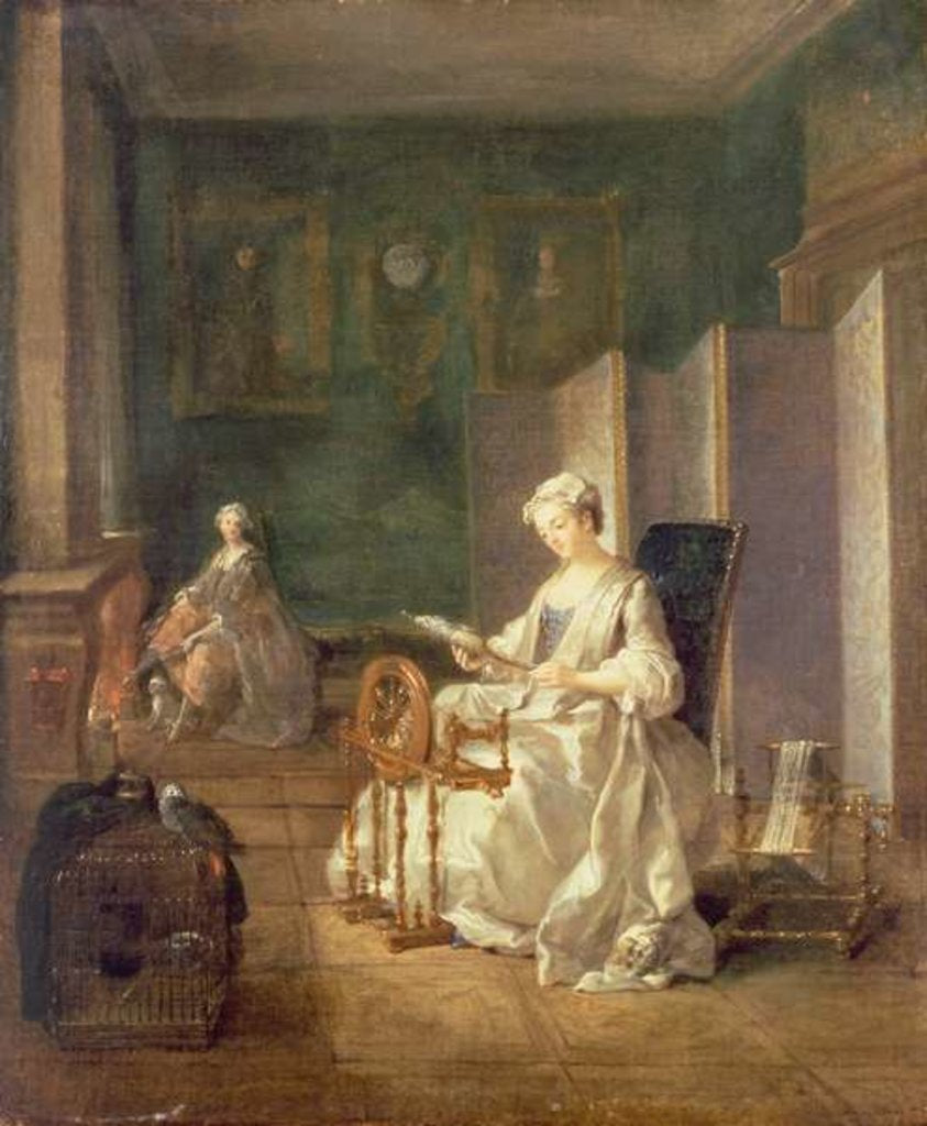 Detail of Interior with Two Figures, 18th century by Etienne Jeaurat