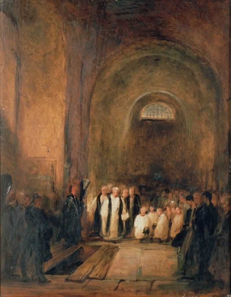 Detail of Turner's Burial in the Crypt of St. Paul's Cathedral, London, 19th century by George Jones