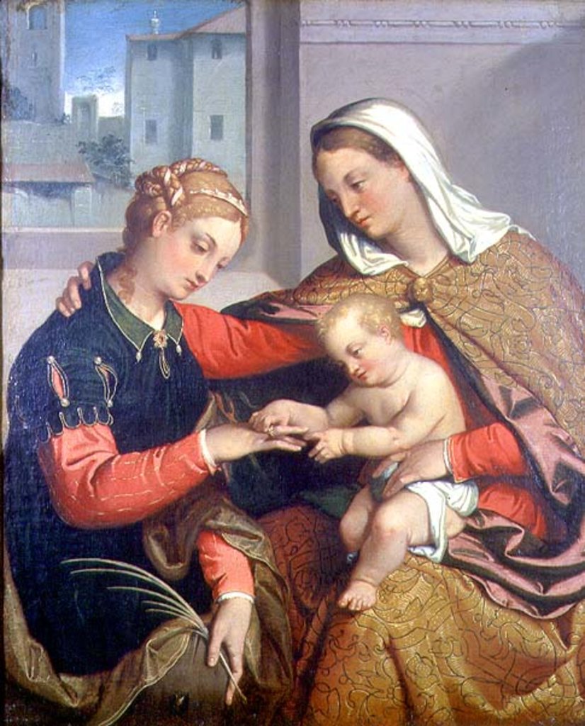 Detail of The Mystic Marriage of St. Catherine, 16th century by Giovanni Battista Moroni