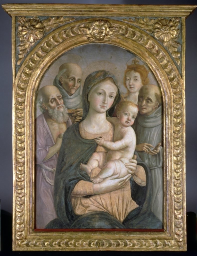 Detail of The Virgin and Child with SS. Jerome, Bernardino of Siena, Catherine of Alexandria and Francis, 15th century by Pietro di Francesco degli Orioli