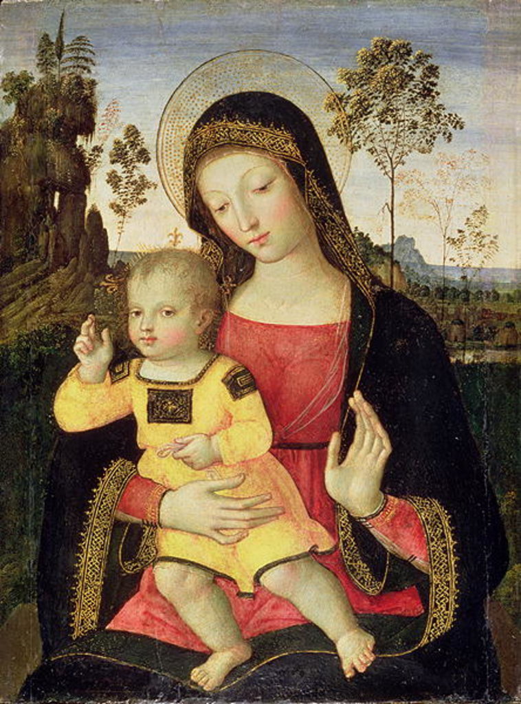 Detail of The Virgin and Child, 15th century by Bernardino di Betto Pinturicchio