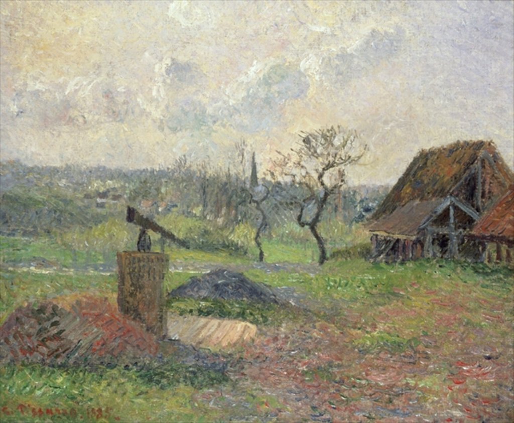 Detail of A Brick-Works Eragny, 1885 by Camille Pissarro