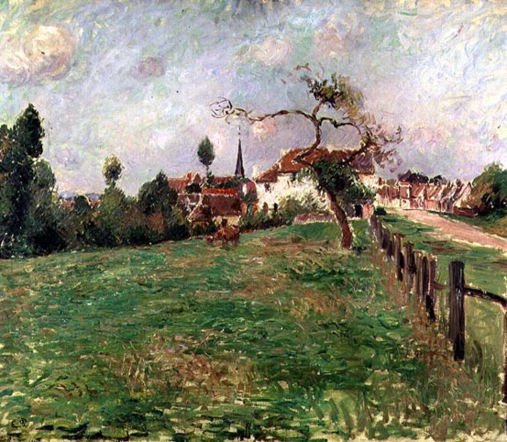 Detail of The Village of Eragny, 19th century by Camille Pissarro