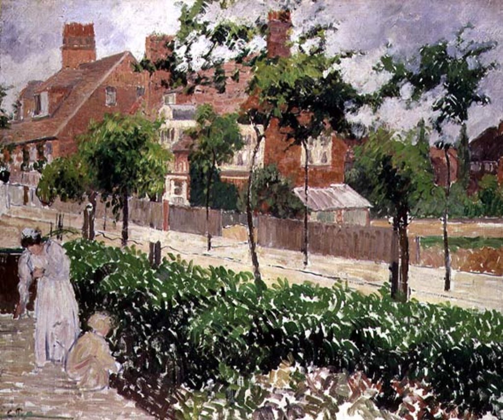 Detail of Bedford Park, Bath Road, London, 19th century by Camille Pissarro