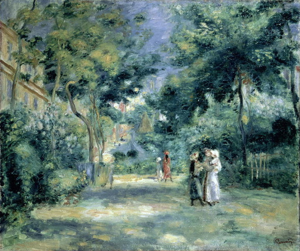 Detail of The Gardens in Montmartre by Pierre Auguste Renoir