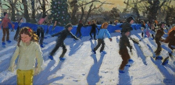 Detail of Ice skaters, Christmas Fayre, Fair; Hyde Park, London, 2014 by Andrew Macara