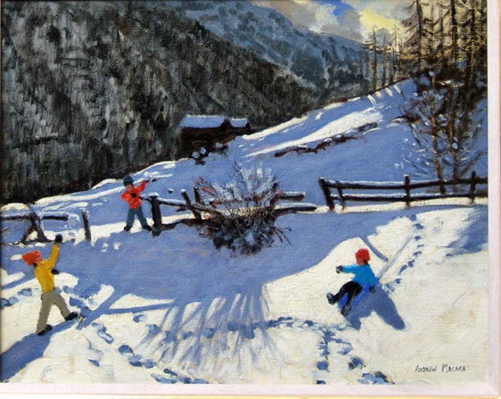 Detail of Snowballers, Zermatt by Andrew Macara