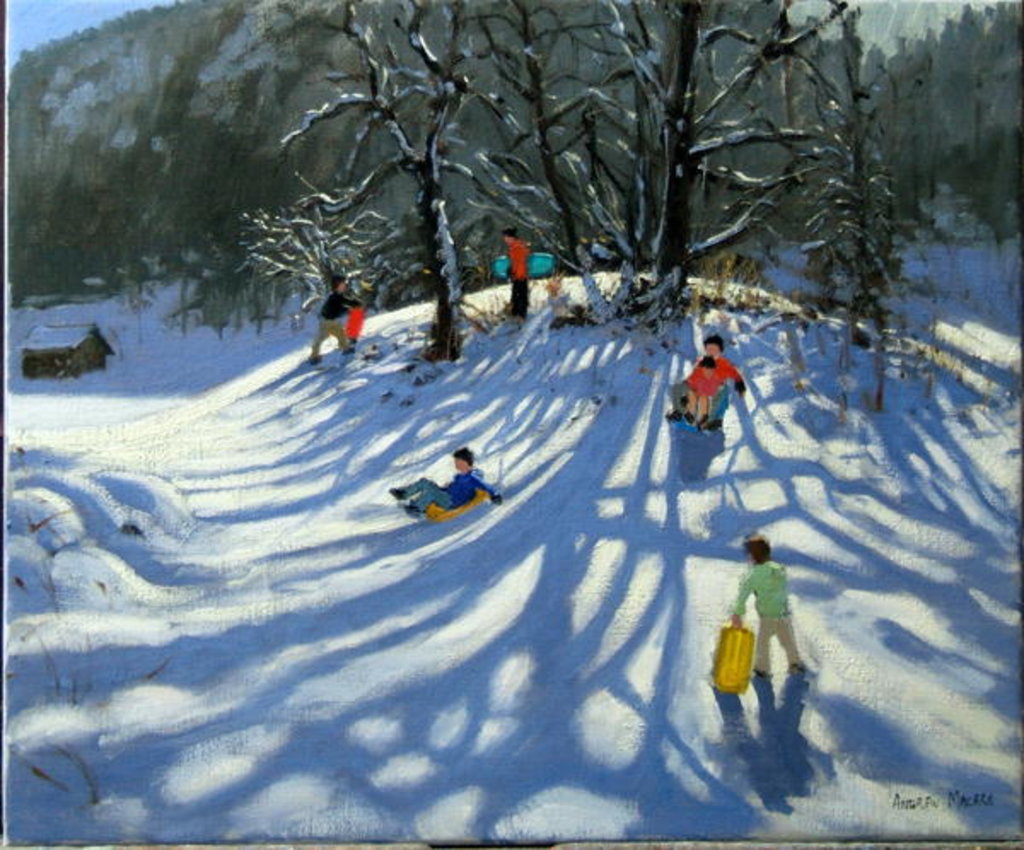 Detail of Fun in the snow, Morzine, France by Andrew Macara