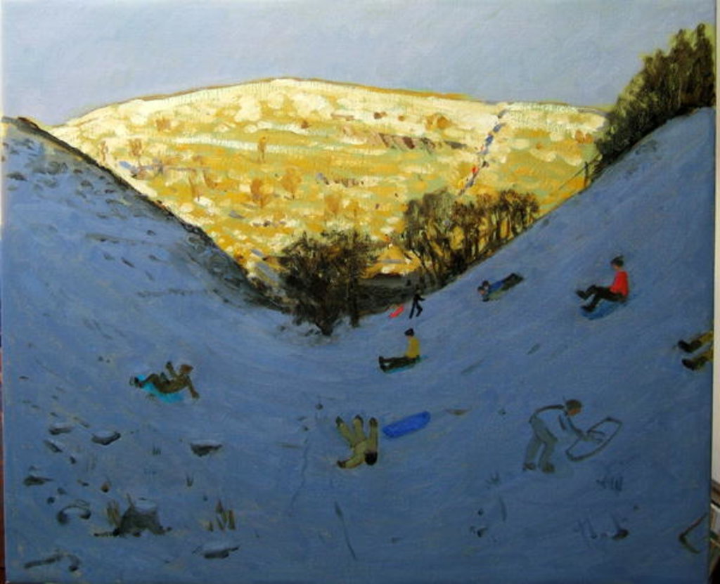 Detail of Valley and sunlit hillside, Lathkill Dale, Derbyshire by Andrew Macara