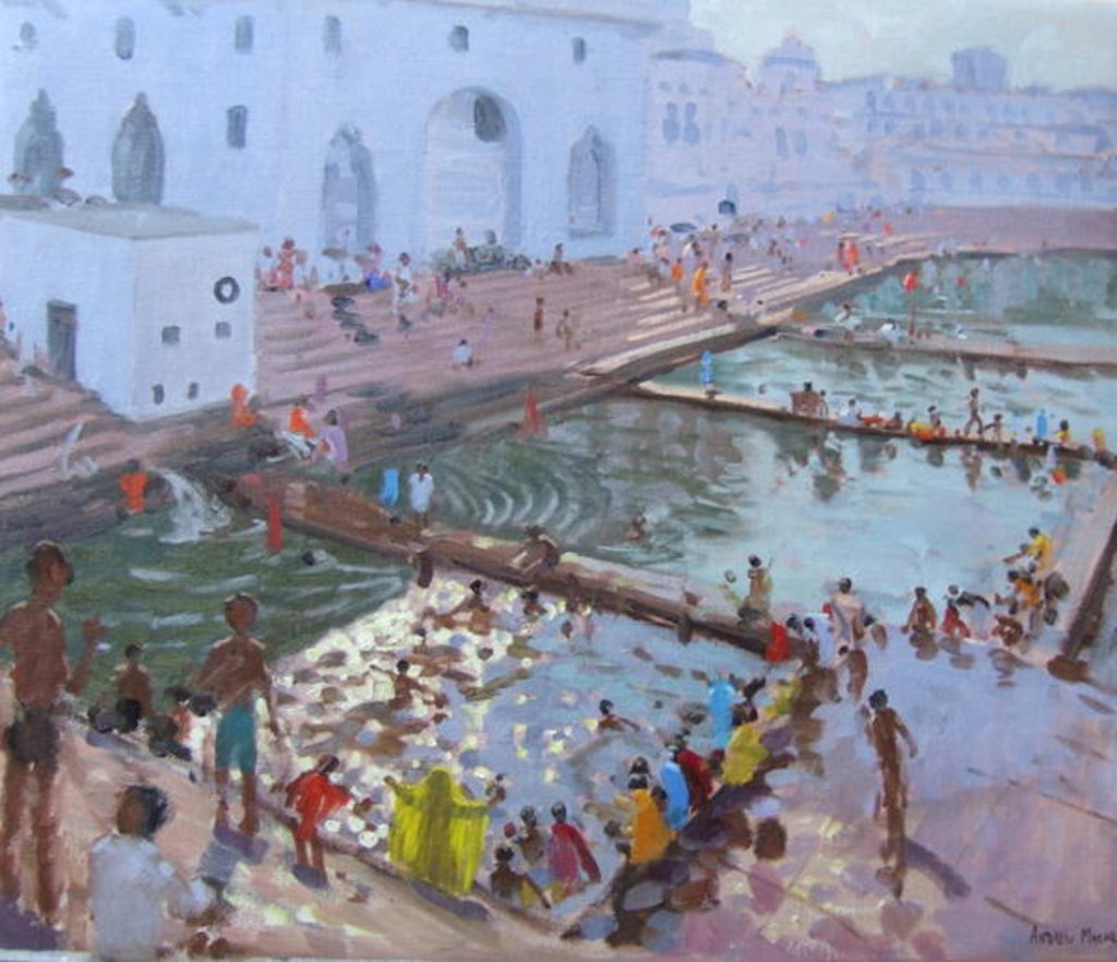 Detail of Pushkar ghats, Rajasthan by Andrew Macara