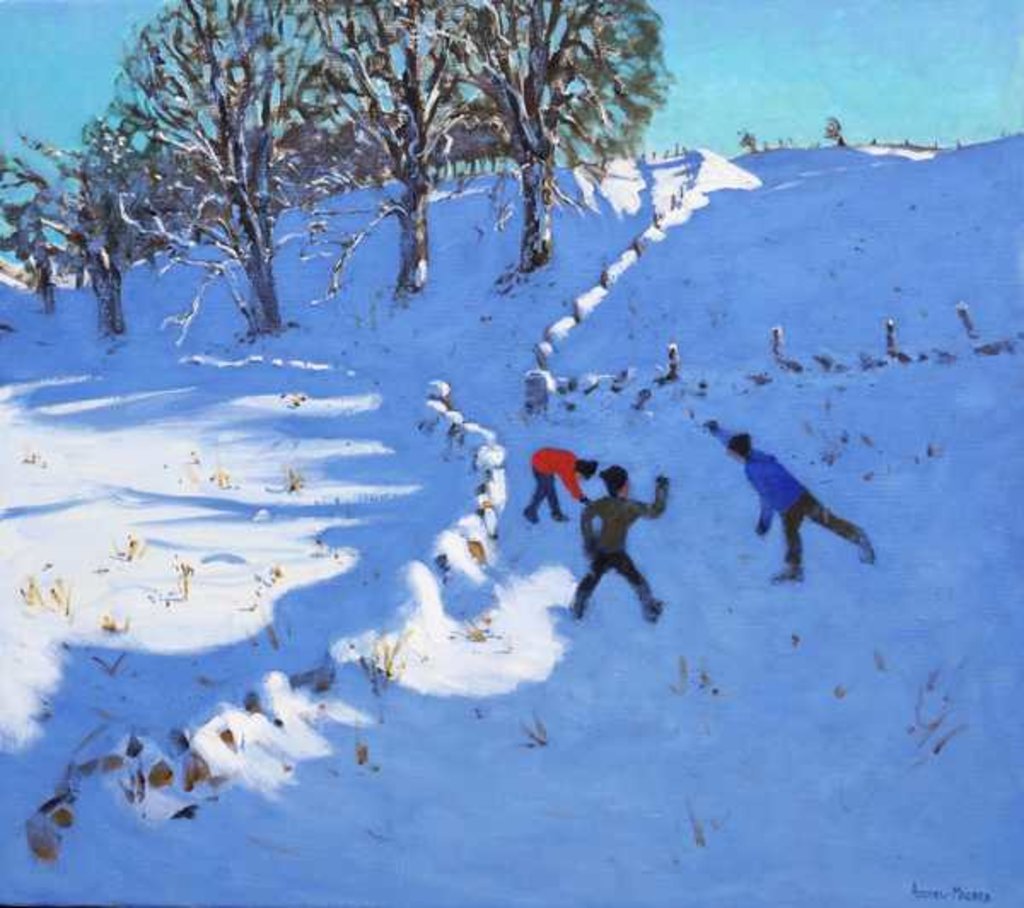 Detail of Playing in the snow Youlgrave, Derbyshire, 2016 by Andrew Macara