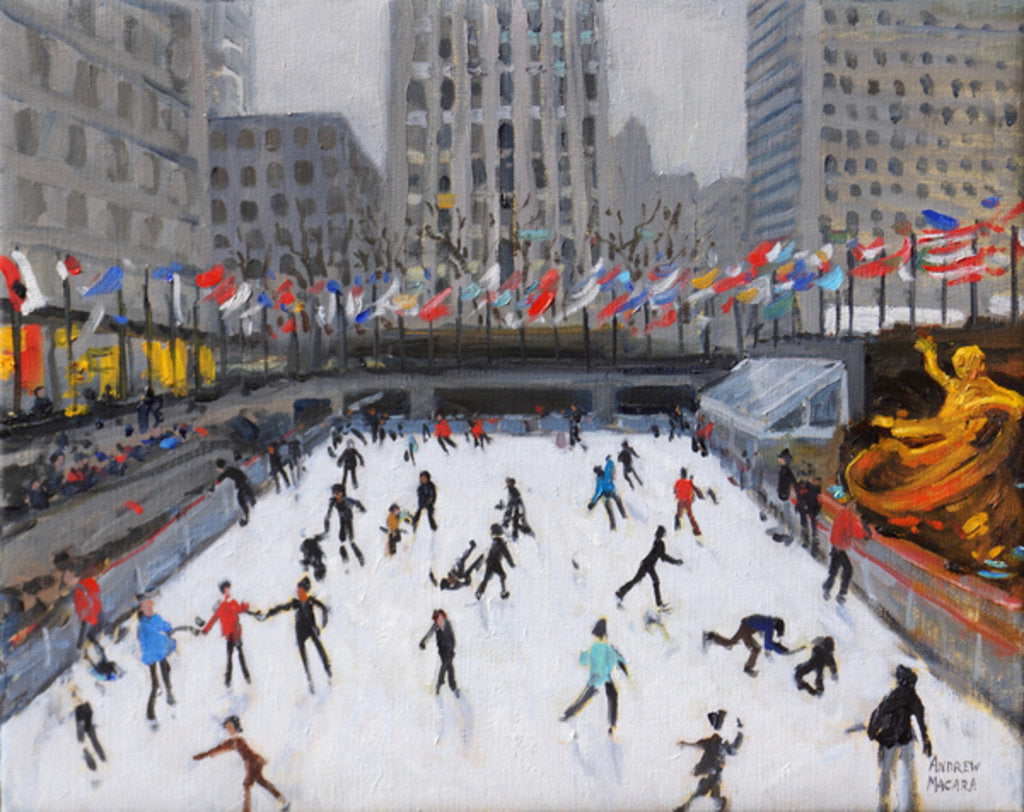 Detail of Christmas skating, Rockerfeller Ice Rink, New York, 2017 by Andrew Macara