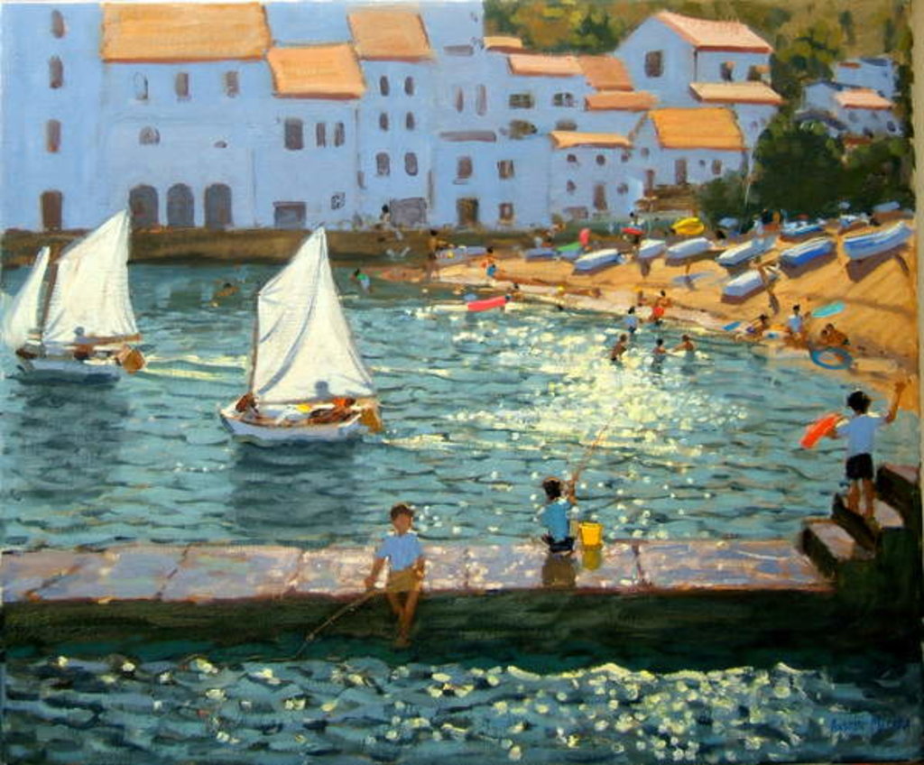 Detail of Sailboats, Cadaques, Costa Brava, 2013 by Andrew Macara