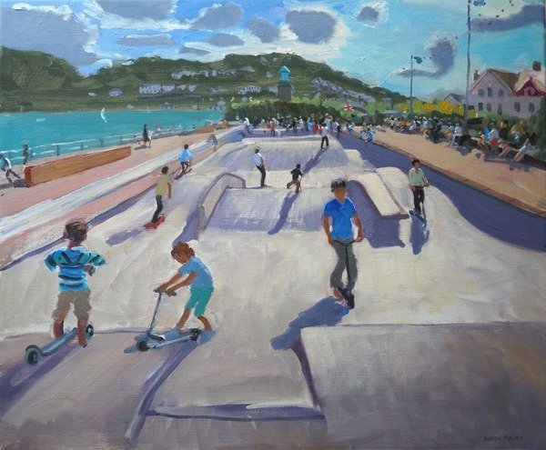 Detail of Skateboaders, Teignmouth, 2012 by Andrew Macara