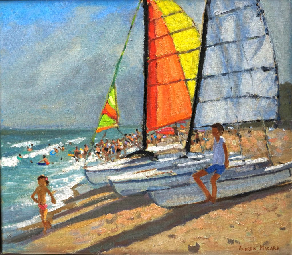 Detail of Sailboats, Garrucha, Spain by Andrew Macara