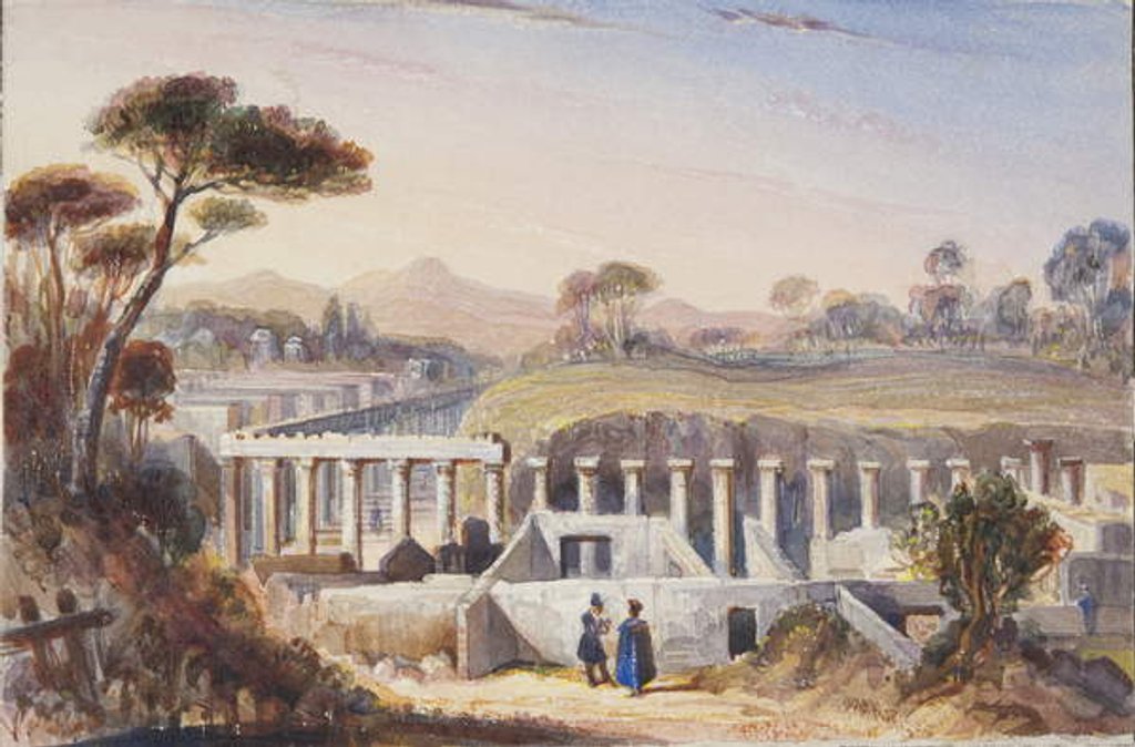 Detail of Watercolour pasted in to Thomas Moody's Journal of a tour through Switzerland and Italy, 1822 by Joseph Axe Sleap