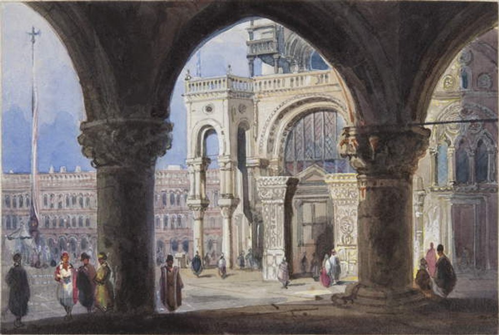 Detail of Church and Piazza San Marc at Venice by Joseph Axe Sleap