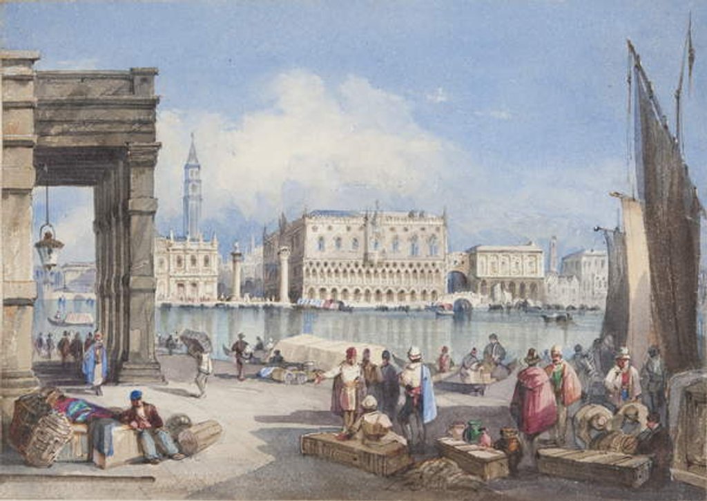 Detail of Venice, pasted into the title page of Thomas Moody's Journal of a tour through Switzerland and Italy, 1822 by Joseph Axe Sleap