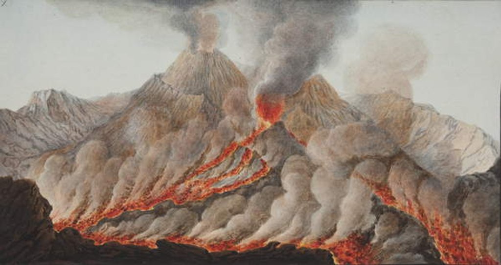 Detail of Plate X from 'Campi Phlegraei: Observations of the Volcanoes of the two Sicilies' by William Hamilton, 1776 by Pietro Fabris