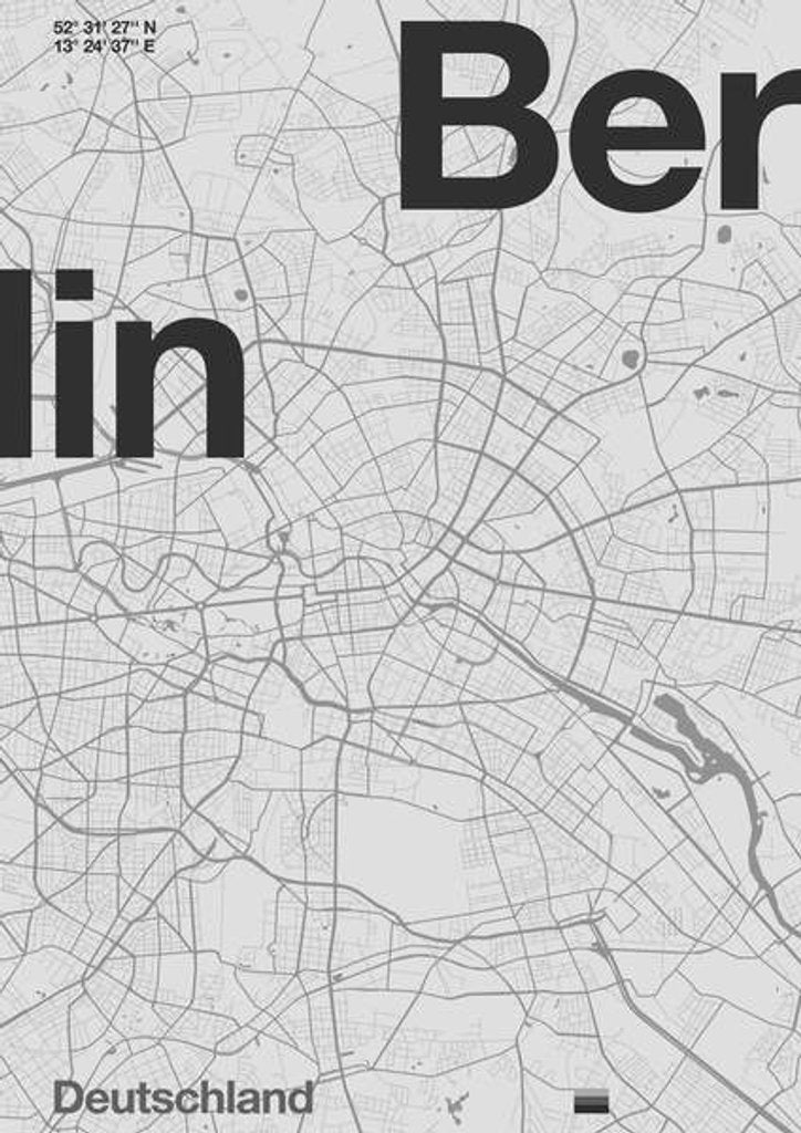 Detail of Berlin Minimal Map, 2019 by Florent Bodart