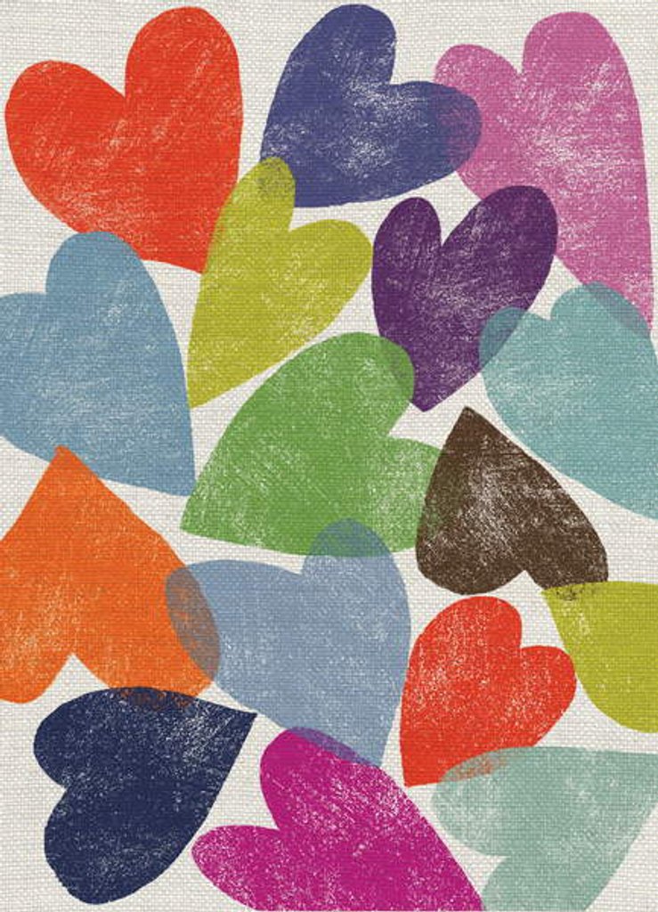 Detail of Printed Hearts, 2018 by Jenny Frean
