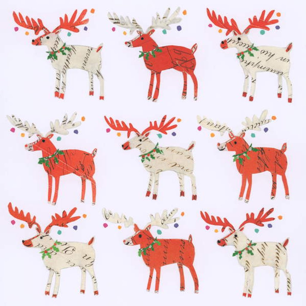 Detail of Nine Document Reindeer, 2018 by Sarah Battle