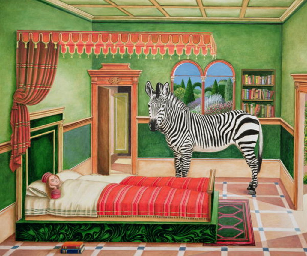 Detail of Zebra in a Bedroom, 1996 by Anthony Southcombe