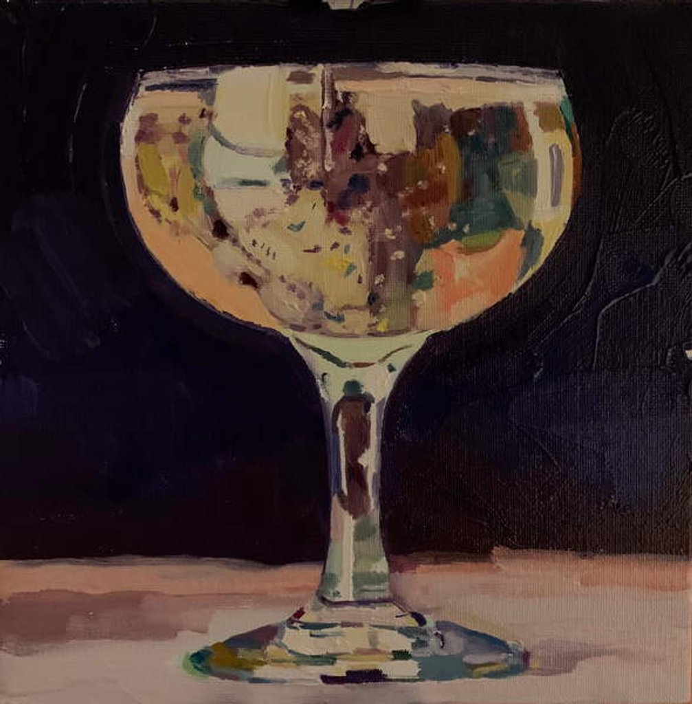 Detail of I get no kick from champagne, 2019 by Barbara Hoogeweegen