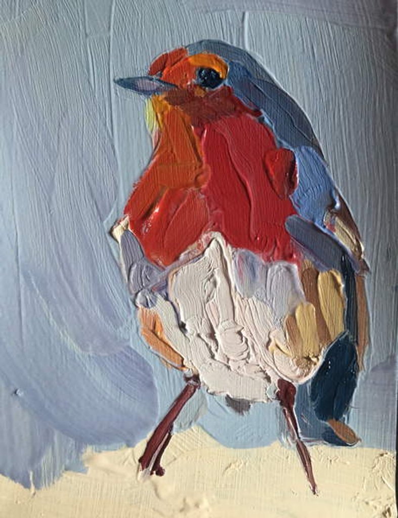 Detail of robin, 2016 by Barbara Hoogeweegen
