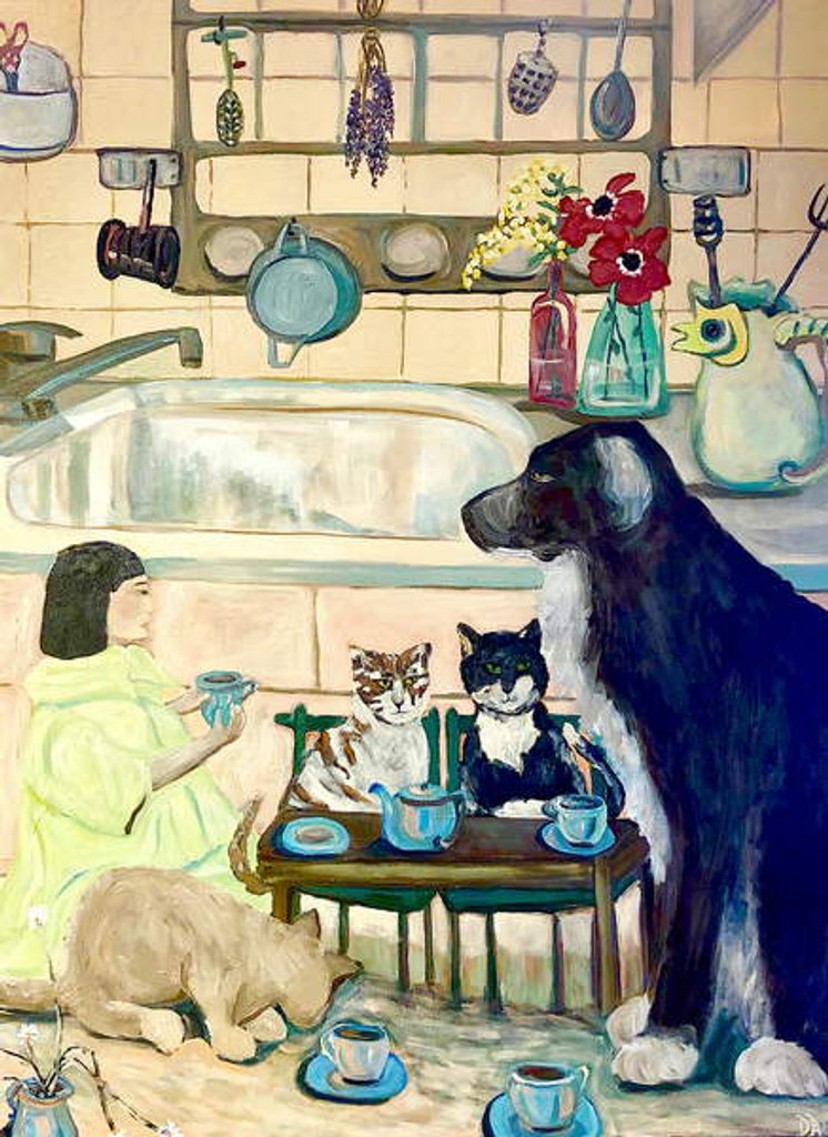 Detail of Antique Tea, 2016, by Deborah Eve Alastra