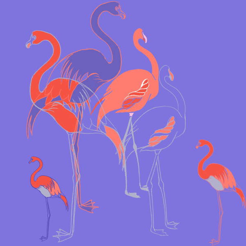 Detail of Flamingoes by Anna Platts