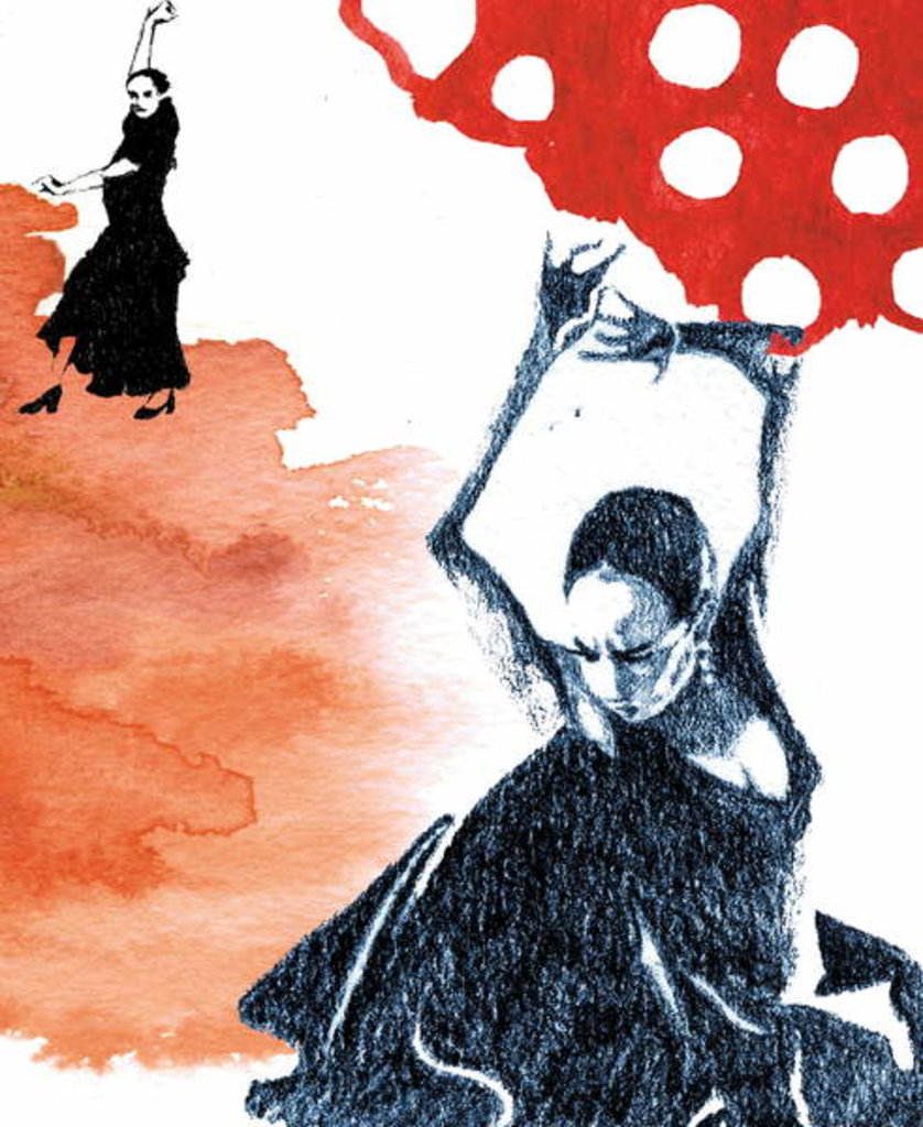 Detail of The Dancing Spaniards by Anna Platts